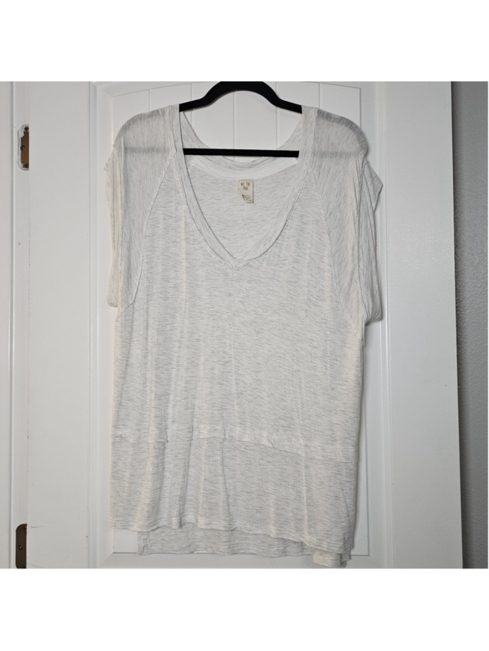 We the Free XS heathered grey oversized tshirt with capped sleeves